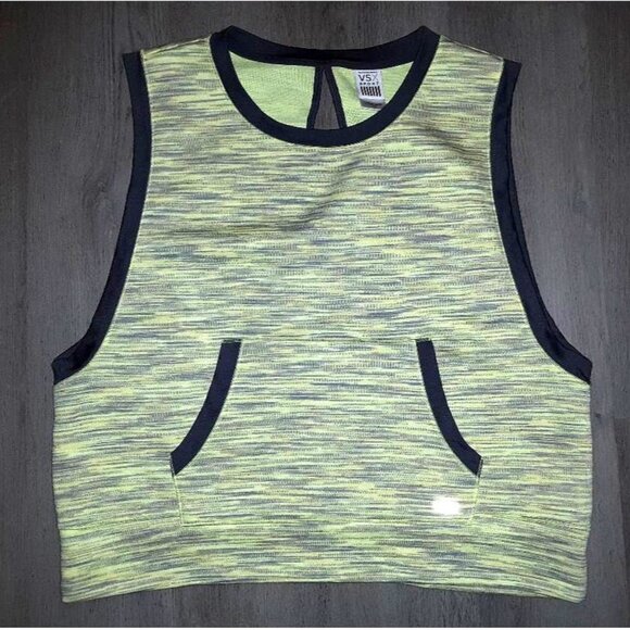 Victoria's Secret VSX Sport Neon Green Yellow Tank Top LARGE Sleeveless Shirt - Picture 2 of 5